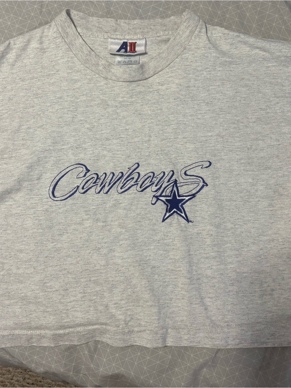NFL Gray Tee with Blue Cowboys Script